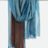 BORDERED EARTH SCARF IN HAND DYED CASHMERE
