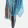 BORDERED EARTH SCARF IN HAND DYED CASHMERE