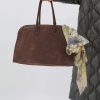 ARDEN HANDBAG IN ITALIAN SUEDE DARK BROWN