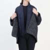 ELENA WOOL JAQUARD & GOOSE DOWN TWO PIECE COAT SET IN NAVY