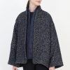 ELENA WOOL JAQUARD & GOOSE DOWN TWO PIECE COAT SET IN NAVY