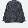ELENA WOOL JAQUARD & GOOSE DOWN TWO PIECE COAT SET IN NAVY